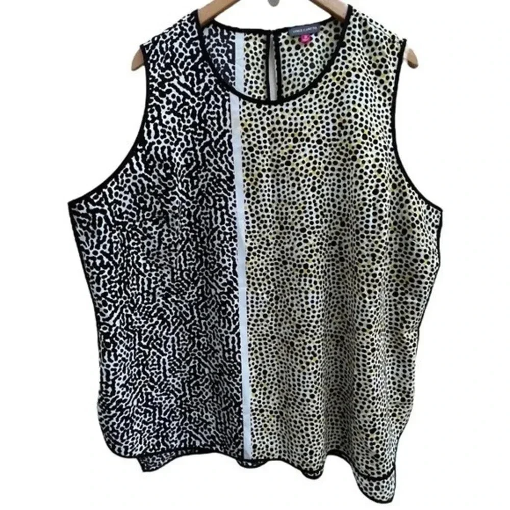 Vince Camuto Size 3X Animal Print Sleeveless Blouse Polyester​​‎